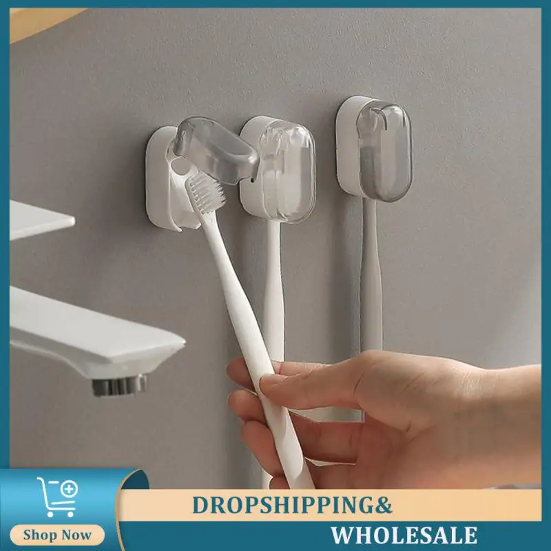 1/3/5pcs Toothbrush Holder Easy Install Dustproof Toothbrush Holder Feature Essential For Home Dustproof Toothbrush Storage Box