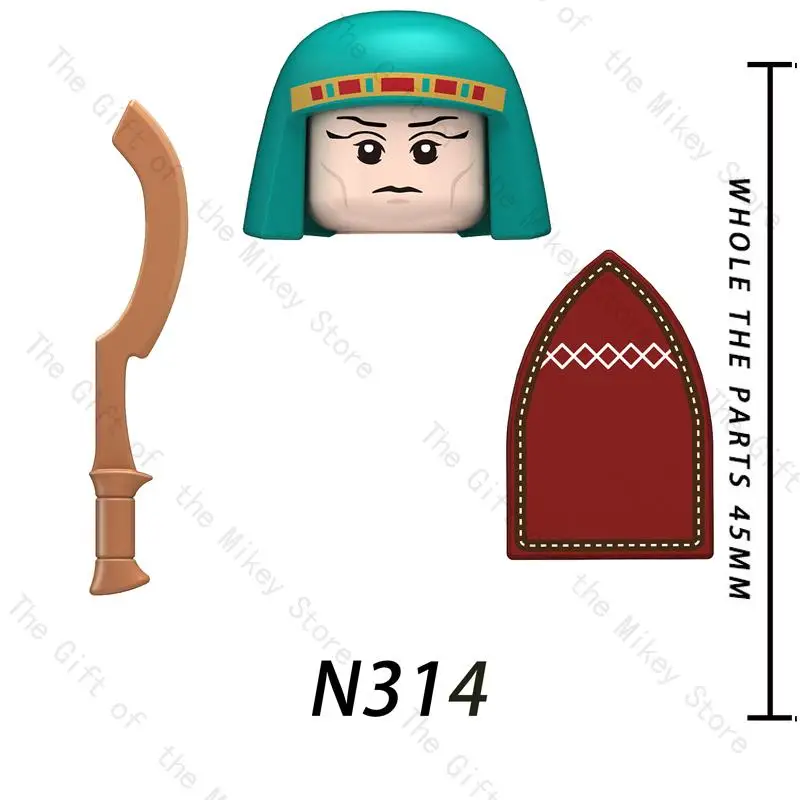 Ancient Egyptian Court Guard Nubian Tribal Warriors Soldier Building Blocks Action Figure accessories Toys For Kids N313 N317