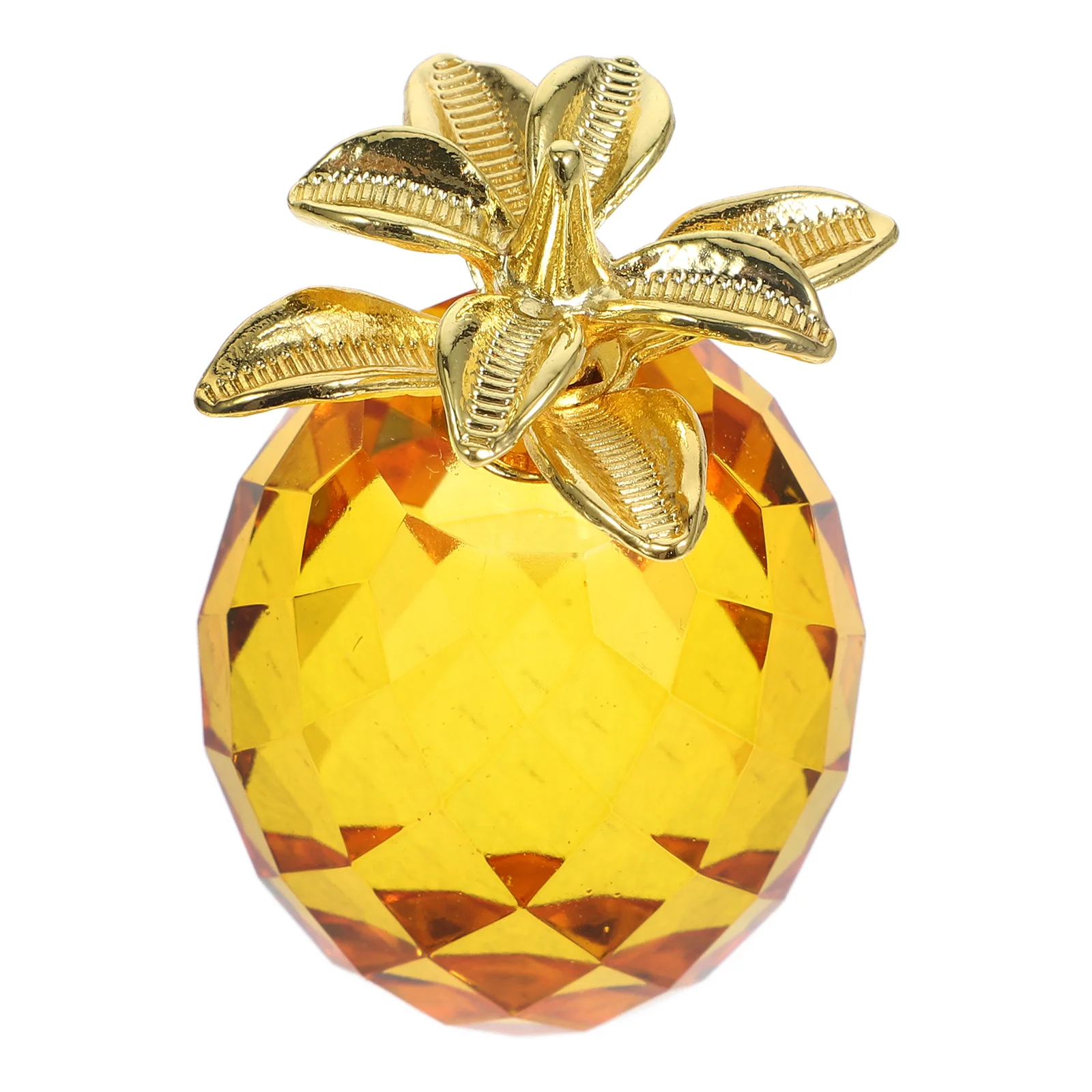 

Pineapple Ornament Desktop Decorative Fruit Prop Artificial For Office Home Bedroom Crystal Paperweight Tabletop Centerpiece