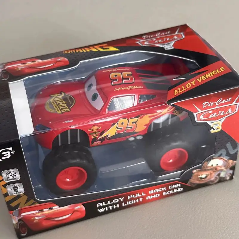 Disney Toy Story 4 Model Auta z Bajki Zygzak McQueen ze Światłami, Napęd Inercyjny, Auta z Wolnym Ruchem Koła, Kolekcja Zabawek, Prezent dla Dzieci