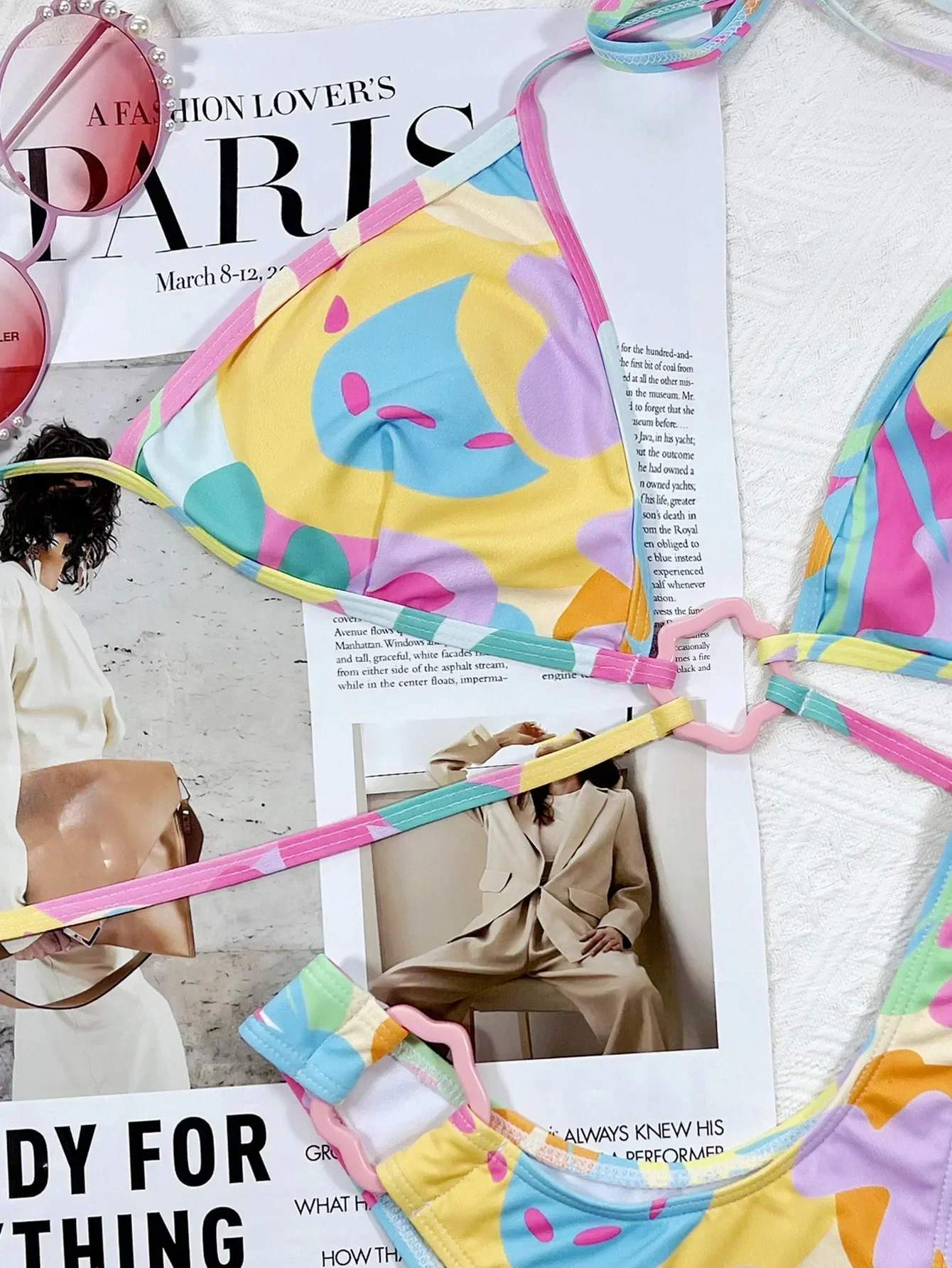 Seksowne bikini trójkątne push up damskie, wiązane pierścieniami stroje kąpielowe, bandażowy kostium kąpielowy, biquini, damskie stringi, strój kąpielowy, odzież plażowa.