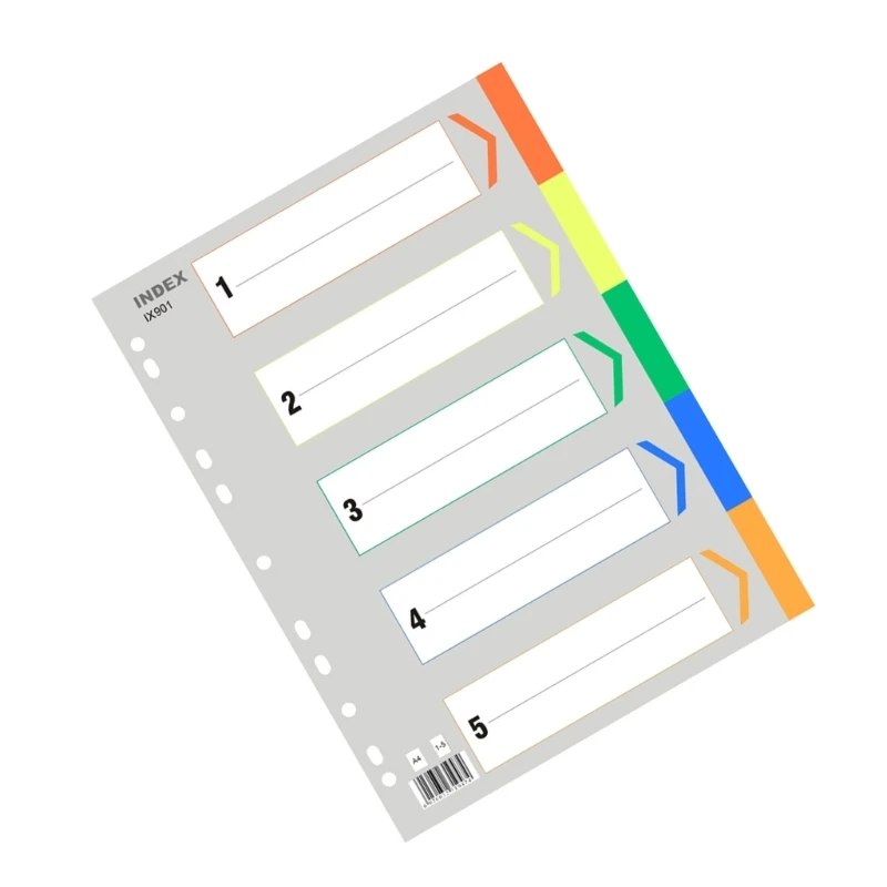 Разделители папок Вкладки с буквенным указателем Пронумерованные разделители тем с 11 отверстиями и списком содержимого, 5 10 12