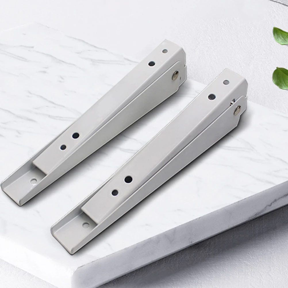 

2Pcs Folding Brackets Heavy Duty Metal Shelf Wall Mount Iron Plate Support White Storage Rack Kitchen Bathroom Bedroom Bookshelf