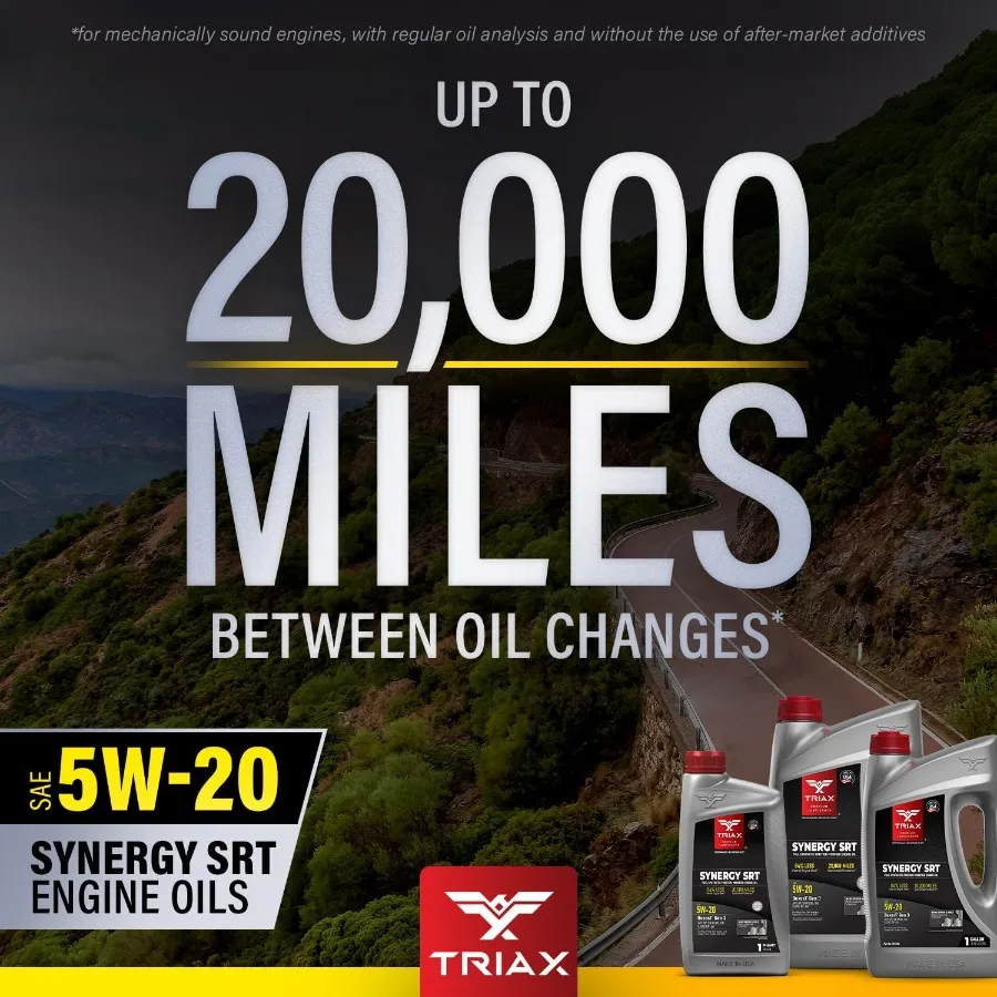 Synergy SRT 5W20 زيت محرك معدل للاحتكاك الاصطناعي بالكامل للمركبات عالية الأداء مع ترخيص API SP بطول 20 أميال