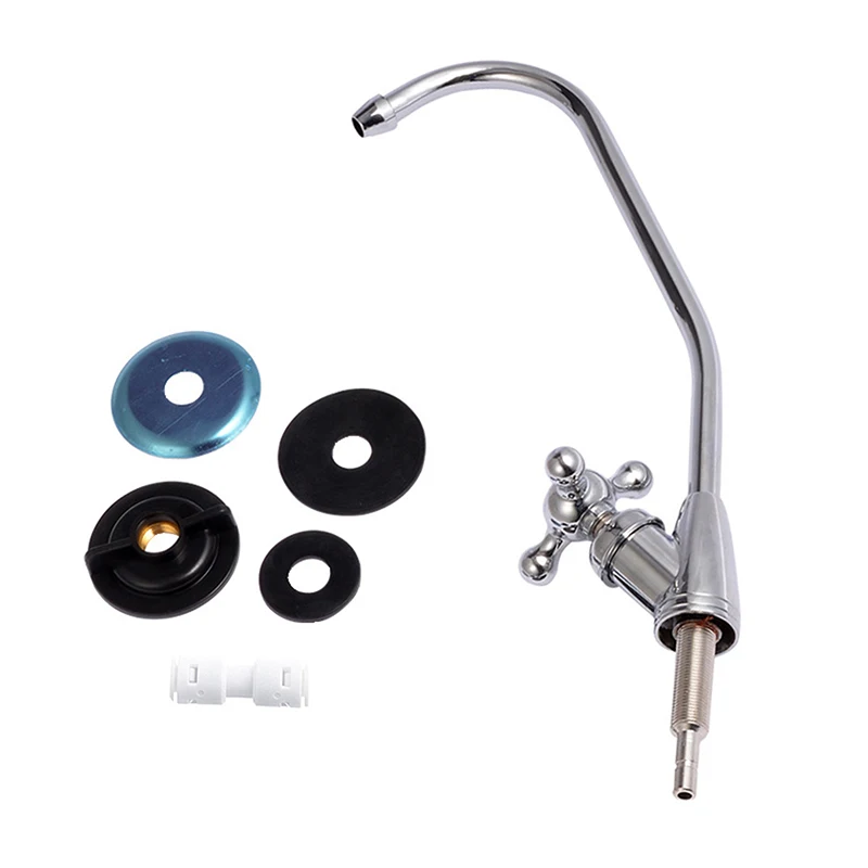 1/2 Heads Kitchen Faucet 1/4 Inch Connect Reverse Osmosis Faucet Single Double  Hole Stainless Steel Water Filter Home Supplies