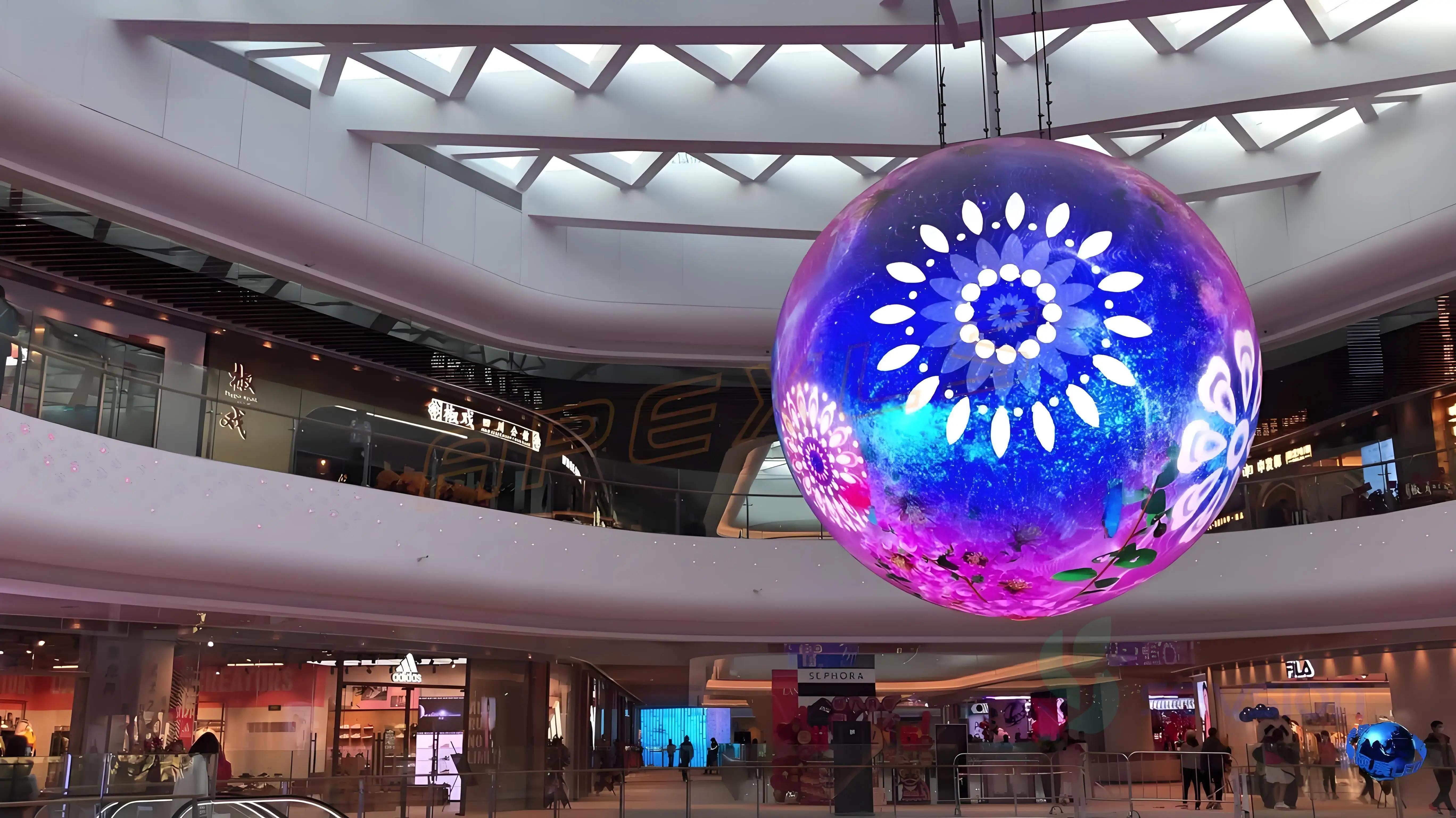 Customized Spherical LED Display Screen Animated Indoor Advertising Content Indoor Spherical Display Screen