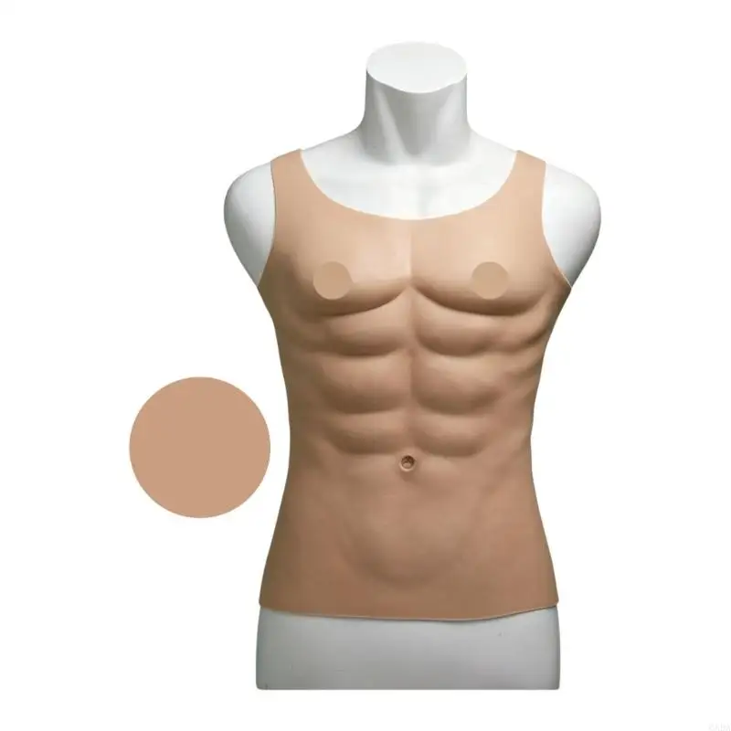 High Neck Fake Muscle Top With Enhancing Support For Dynamic Stage Movements 6XDA