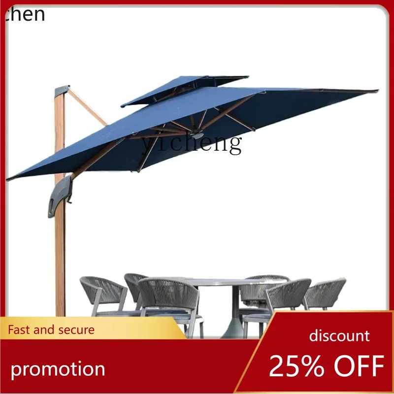 

ZMLoutdoor leisure table and chair combination home garden rattan chair courtyard sunshade Roman umbrella
