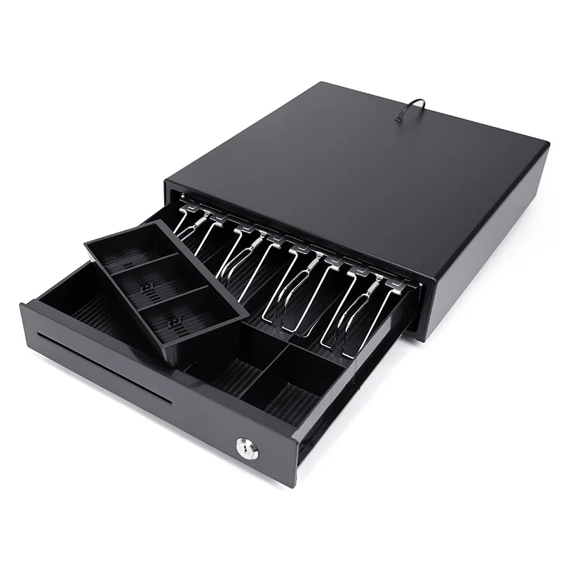 Supermarket Retail desktop Four Grid Three-Level Cash Box 335D Supports Cash Register Printer External Cash Box