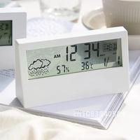 Thermo-Hygrometer Clock Mini Digital Clock Creative Weather Display Electronic Alarm Clock Desktop Table Decor Alarm Clocks