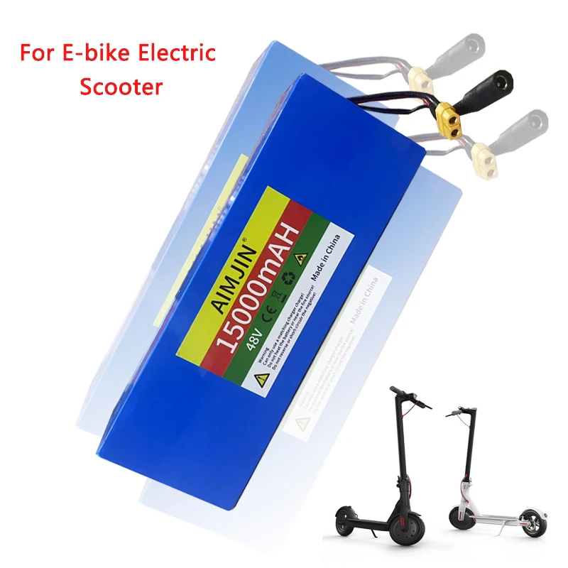 18650 13S4P 48V 15000mAh Lithium Battery Pack,for Electric Scooter Bicycle Li-ion Replacement Batteries with BMS