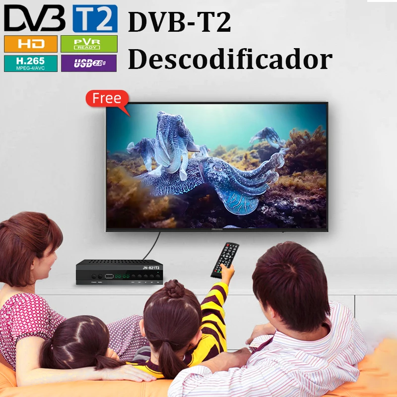 España HD DVB T2 TV Receiver, DVB T2 HD Set Top Box HD dvb t2 Decoder DVB T2 Receiver Full HD 1080P Digital Terrestrial TV,PVR