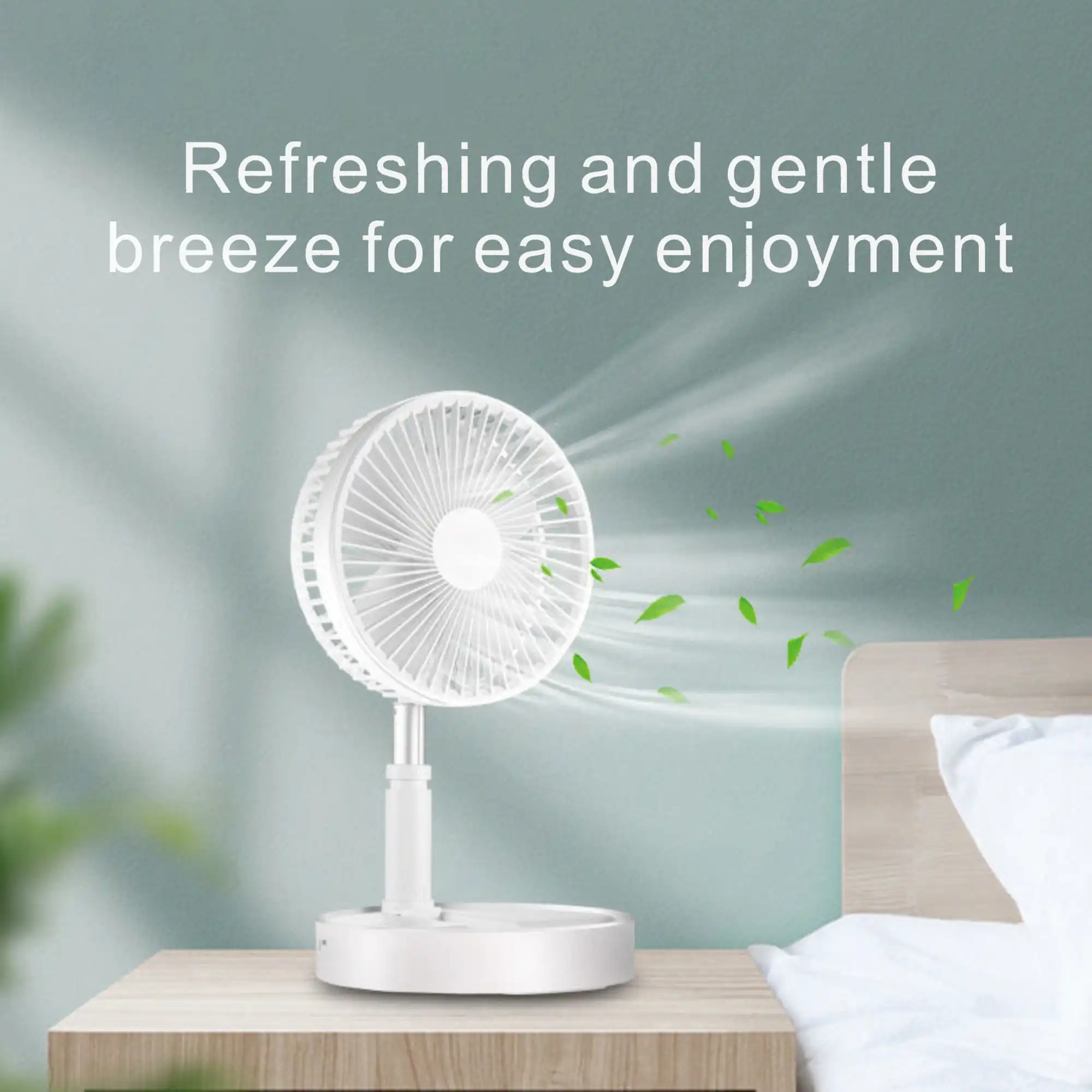 Ventilateur de charge pliable portable 7200 mAh petit ventilateur télécommande ventilateur de bureau ventilateur à base verticale adapté aux voyages de camping en intérieur