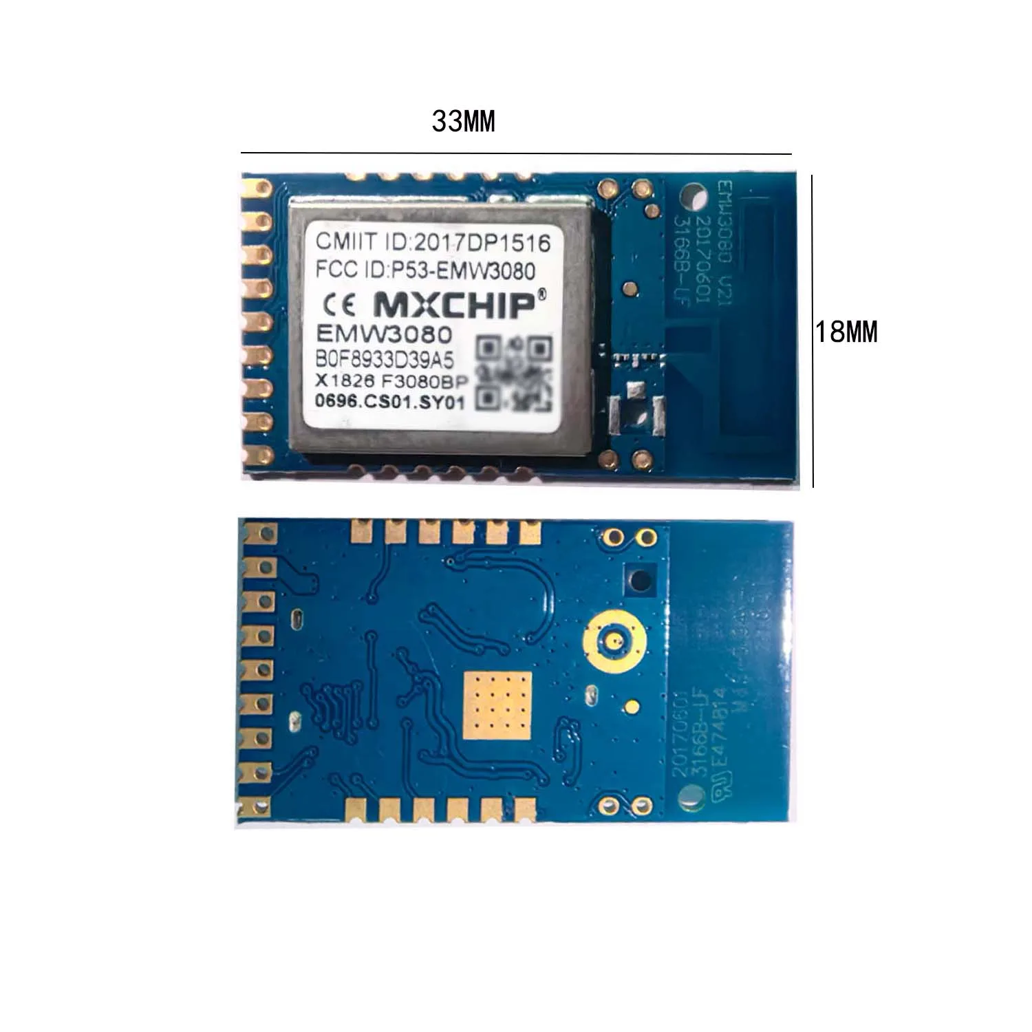 โมดูลสมาร์ทโฮม Qingke EMW3080 เสาอากาศในตัว อินเทอร์เน็ตออฟธิงส์ IoT โมดูลไร้สาย Wi-Fi แบบฝังตัว EMW30802-P