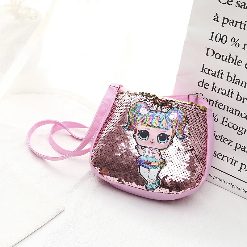 Children\'s Sequin Crossbody Bag Fashion Personality Cartoon Cute Doll Girl Casual Mini Bag Ideal Choice for Gifts