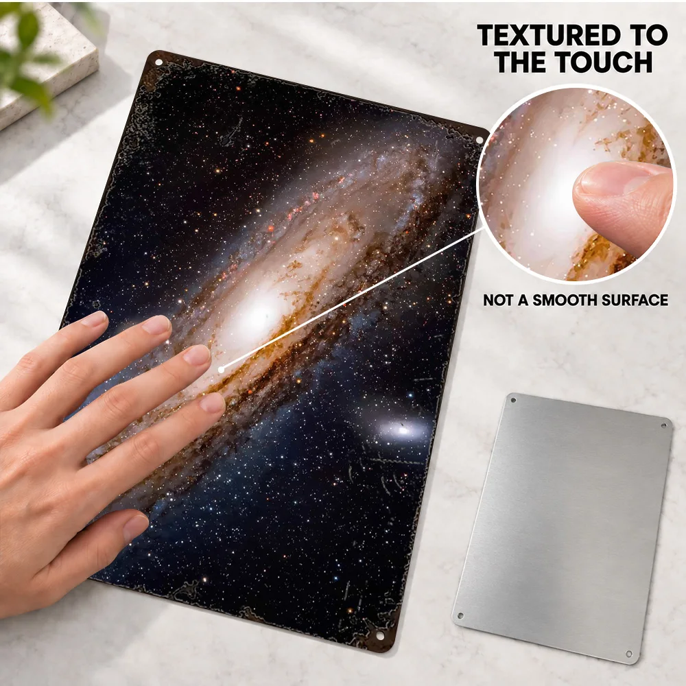 Andromeda Aluminum Poster Personalized Metal Sign Astronomical Photography Wall Art For Science Classroom Astronomy Lover Gift