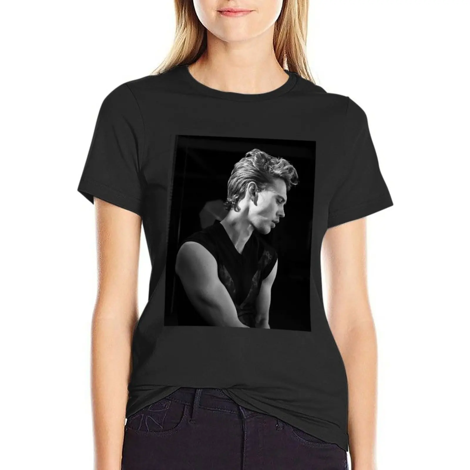 Austin butler, t-shirt manica corta t-shirt donna in cotone t-shirt donna