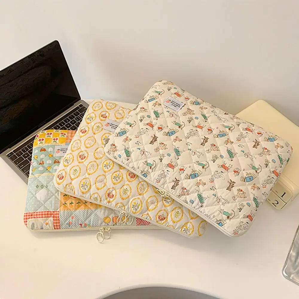 New Fashion 11-15 Inch Laptop Sleeve Water-Resistant Flower Pattern Laptop Pouch Cartoon Protective Computer Cover for Women