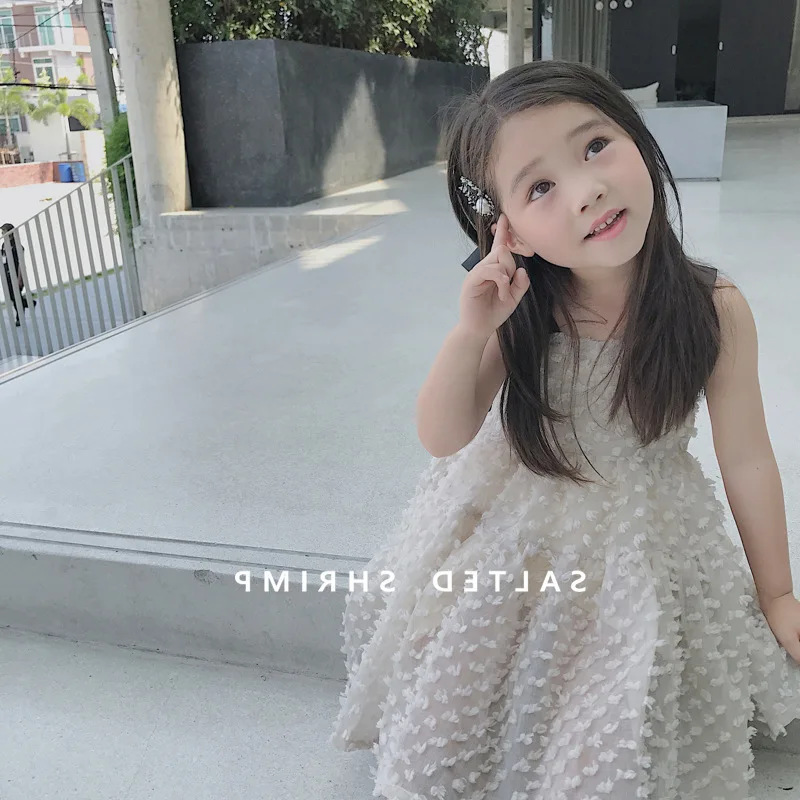Girls' Dress Korean Style Elegant Princess Dress Dress25Summer New Foreign Trade Children's Wear Delivery3-8Years Old 3