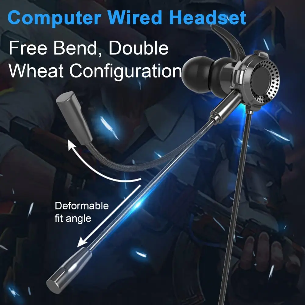 Comfortable Ear Wings Wired Headset High-fidelity Wired In-ear Headset with 3.5mm Interface Comfortable Surround Sound for Phone