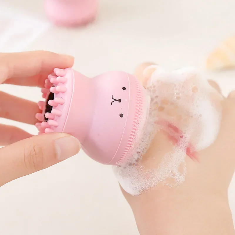 Small Octopus Facial Cleaning Brush Softy Silicone Material Easy to Hold Massages Your Face Reduce Dead Skin Acne Dropshipping