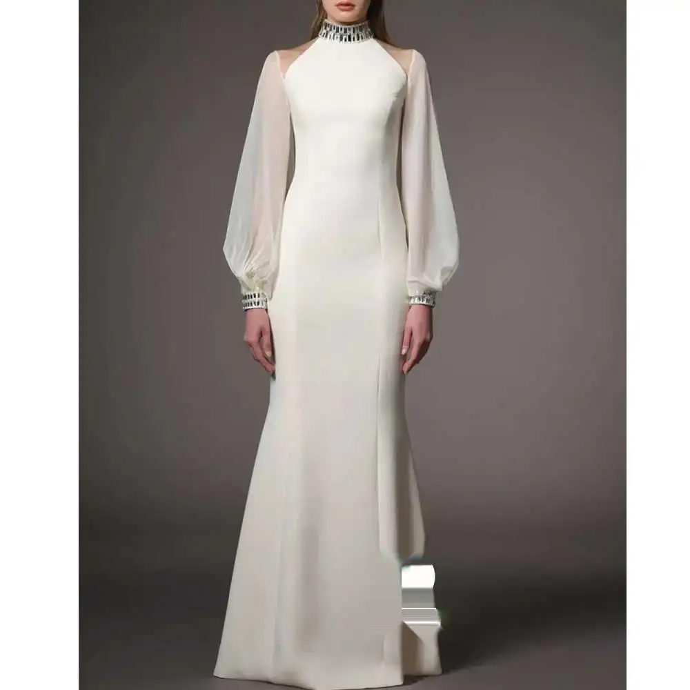 

Evening Dress Bands Birthdays Long Sleeves Floor Length Elegant Wedding Party Gowns For Women Arab 2024