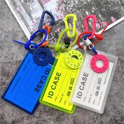 Credential Holder Fluorescent Color Hanging Card Holder Removable Employee ID Card Lanyard Anti-lost Identification Card Holder