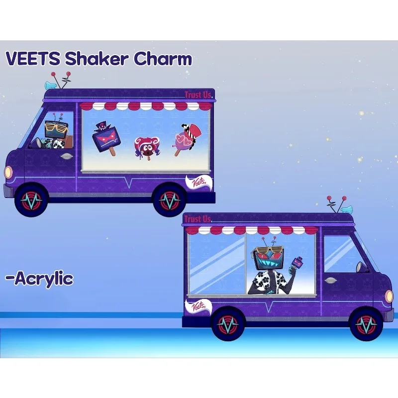 Chaveiro Vox Velvette Valentino VEETS Shaker, Ornamento Acrílico Vox, Presente Artesanal Original para Coleção de Amigos, DIY Fofo