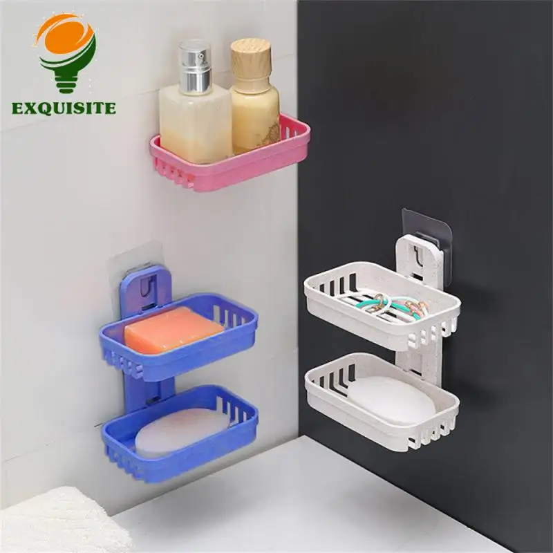 Soap Rack Shelves Wall Hanging Drain Rack Sink Shelf Drawer Draining Holder Double Layer Kitchen Tool Soap Container Creative