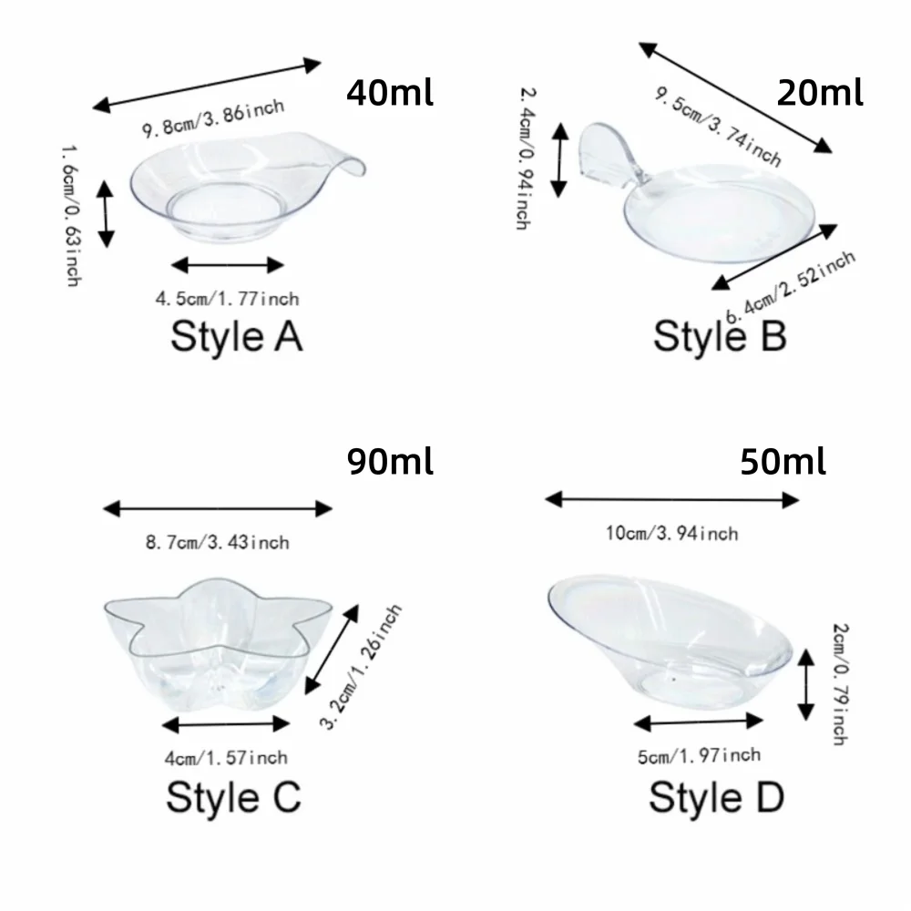 50PCS Transparent Disposable Fishtail Dessert Plate Hard Thickened Party Appetizers Plate Plastic Crush-resistant Sushi Dish view 6