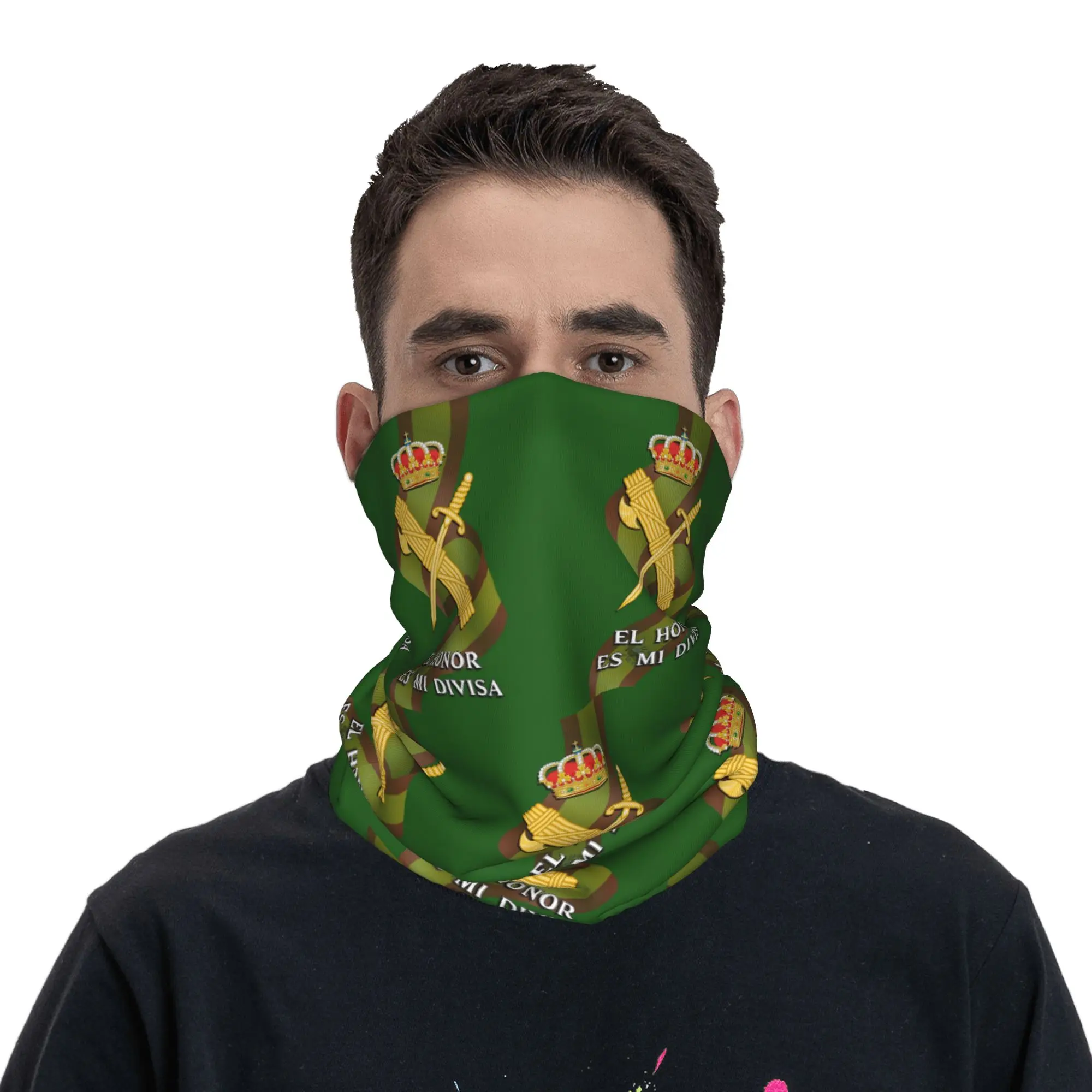 

Spanish Guard Civil Spain Flag Bandana Neck Gaiter Printed Magic Scarf Face Mask Outdoor Sports Unisex Adult Winter