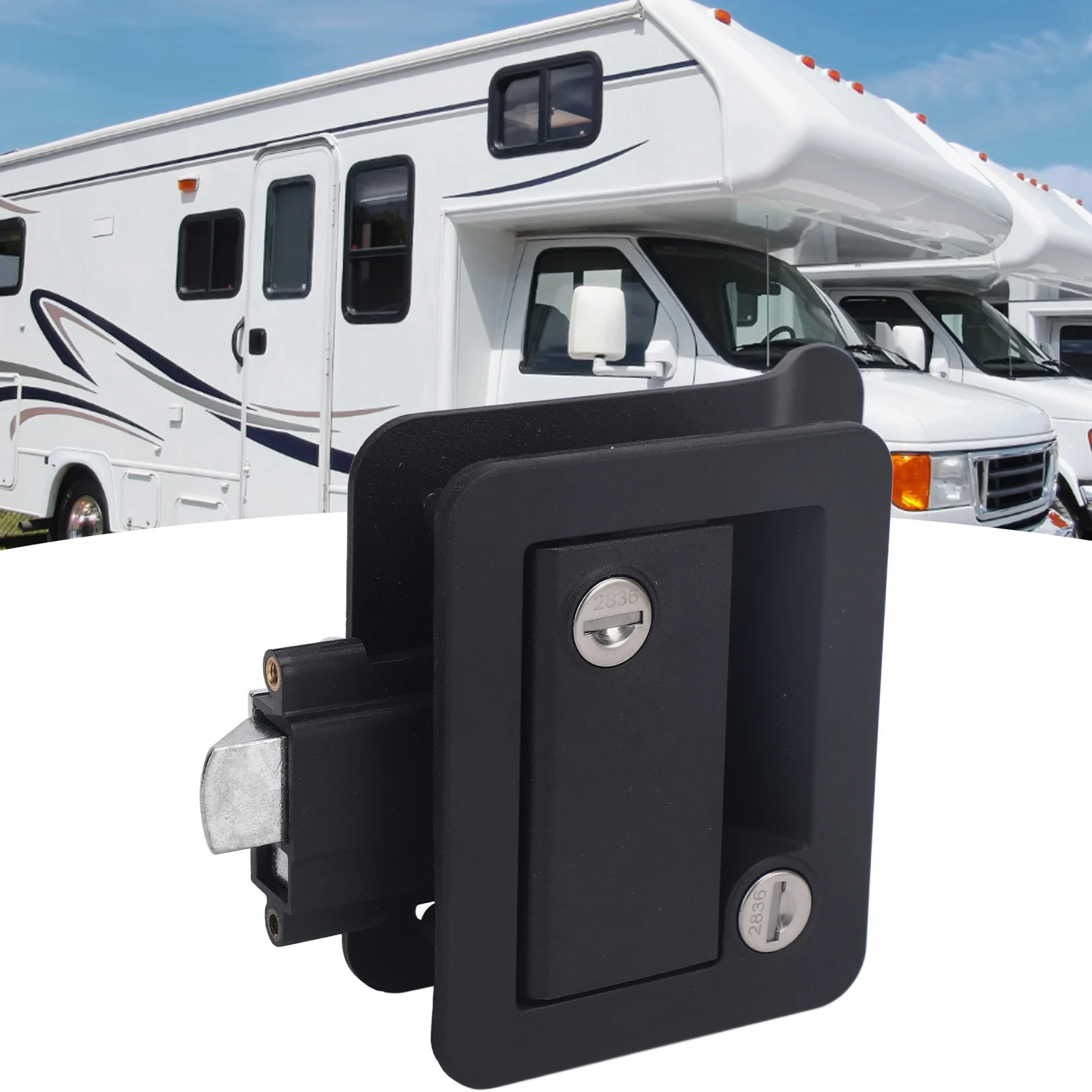 

Новый замок для двери автодома с ручкой-защелкой и накладным засовом, черный, для прицепов и закрытых прицепов-фургонов