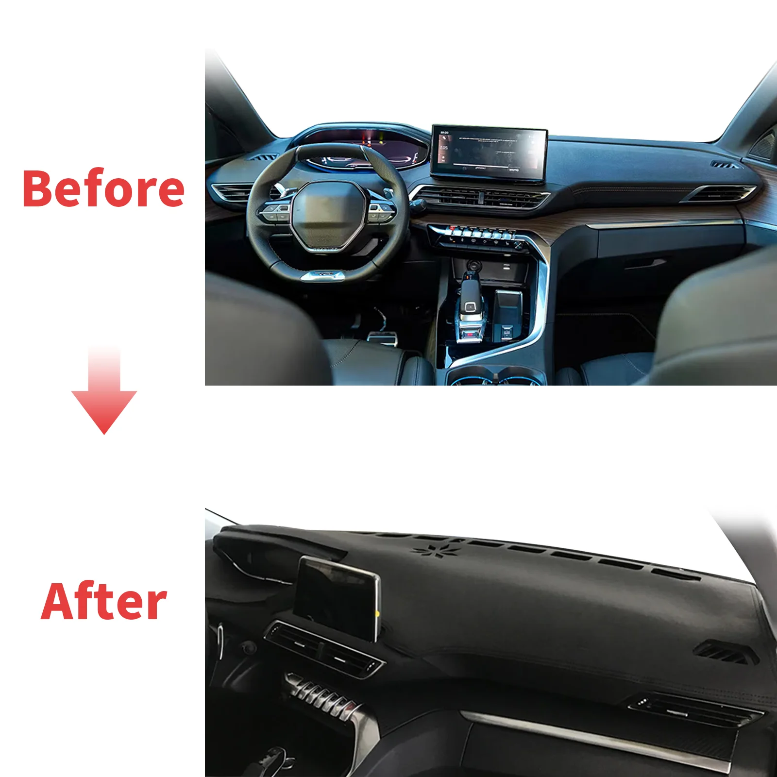 

fit for Peugeot 3008 5008 GT Hybrid 2023-2016 Custom Fit Car Dashboard Cover Sunshade Dash Mat Anti‑Slip Dashmat Protector Pad
