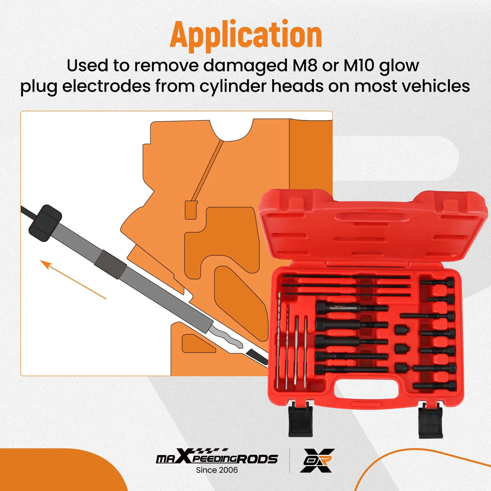 

Glow Plug Removal Remover Tools For 8mm 10mm Glow Plugs Threads M8 M10 Glow Plug Electrodes Removal