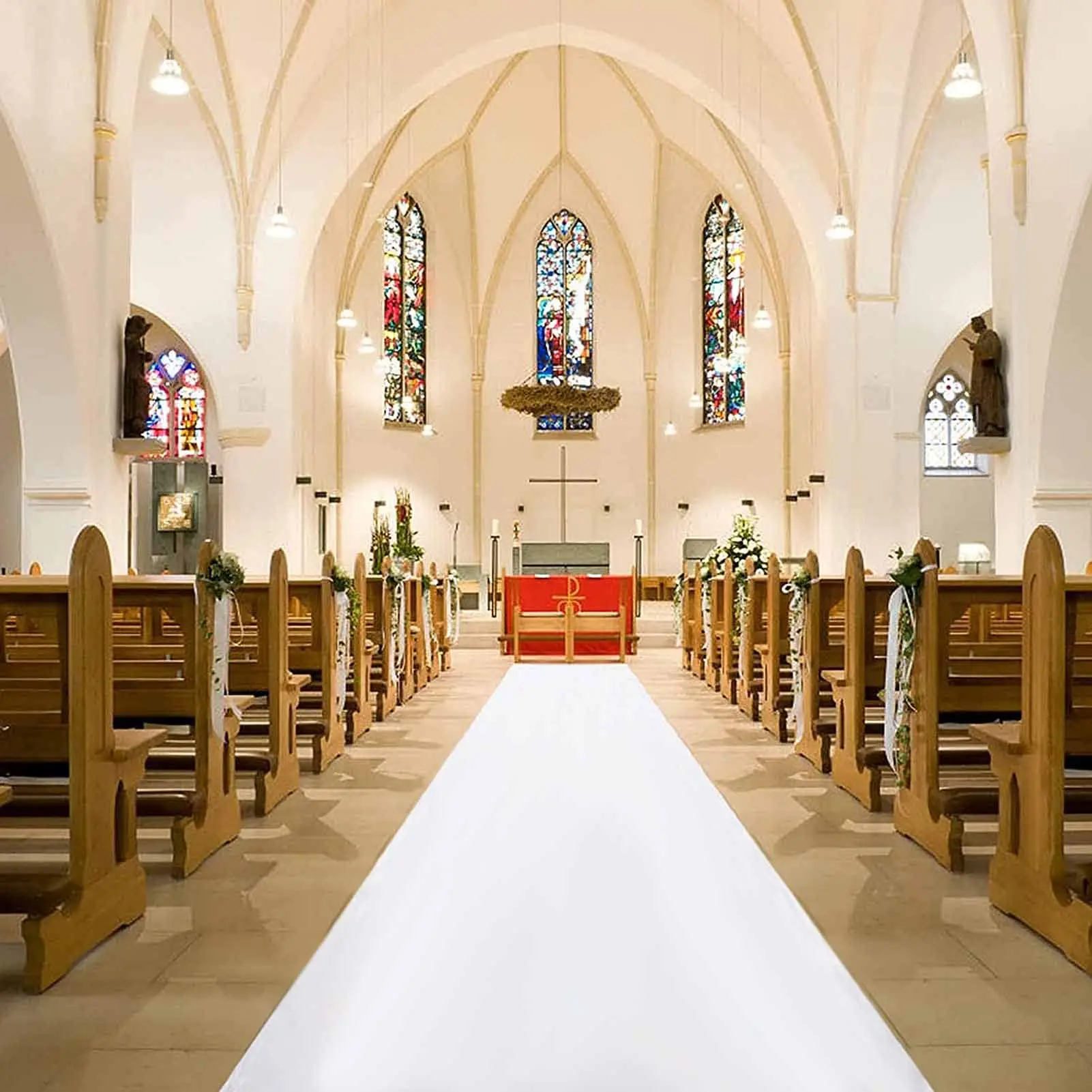 White Non-woven Fabric Wedding Carpet Anti Slip Hotel Corridor Banquet Celebration Event Carpet Church Prayer Ceremony