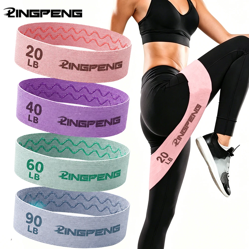 Pilates Yoga Stretching - 20-90LBS Kumaş Elastik Bant Spor Direnç