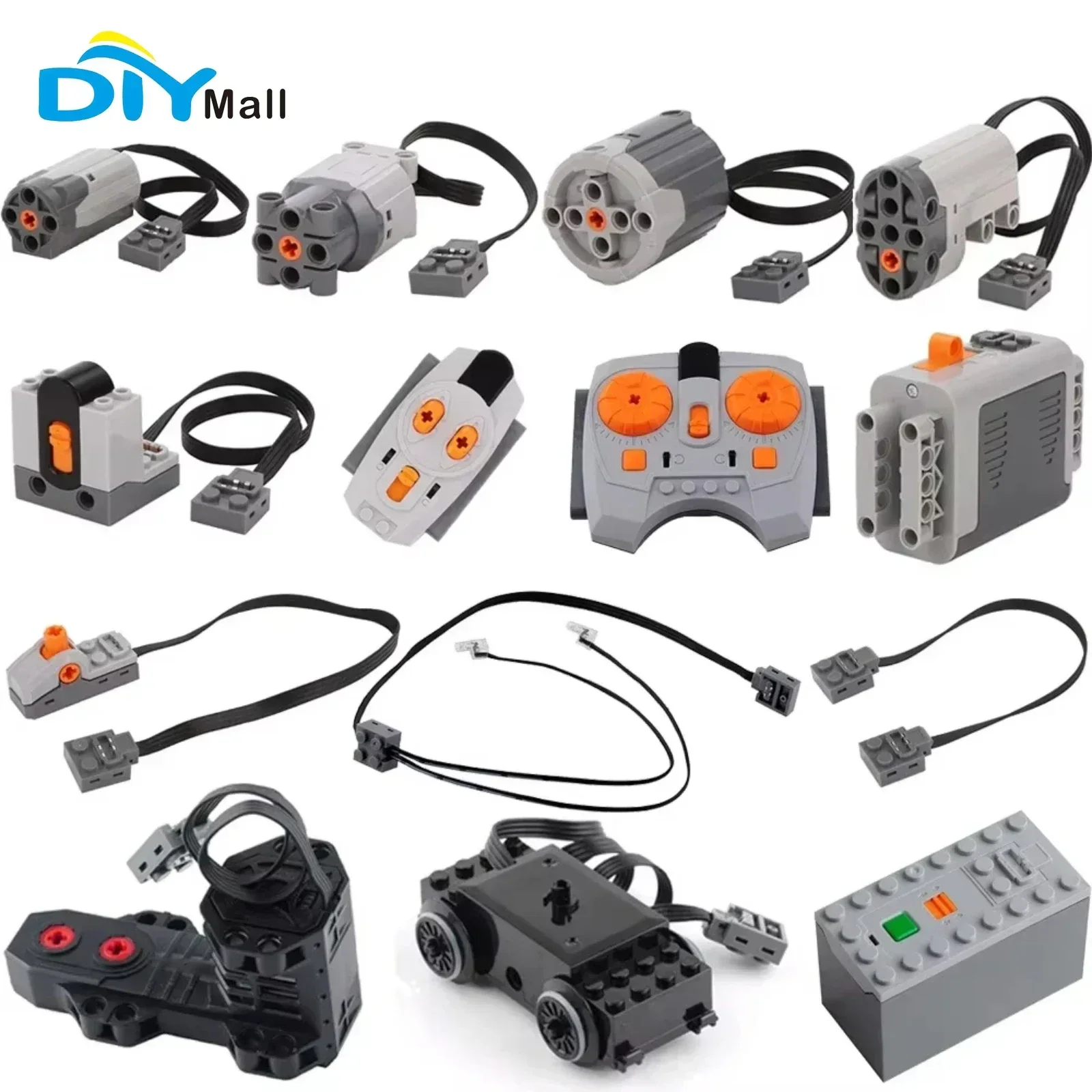 MOC Technical parts Power Functions Servo Motor Remote Control Battery Box SwitchLight Set IR Speed Remote Control Receiver toy