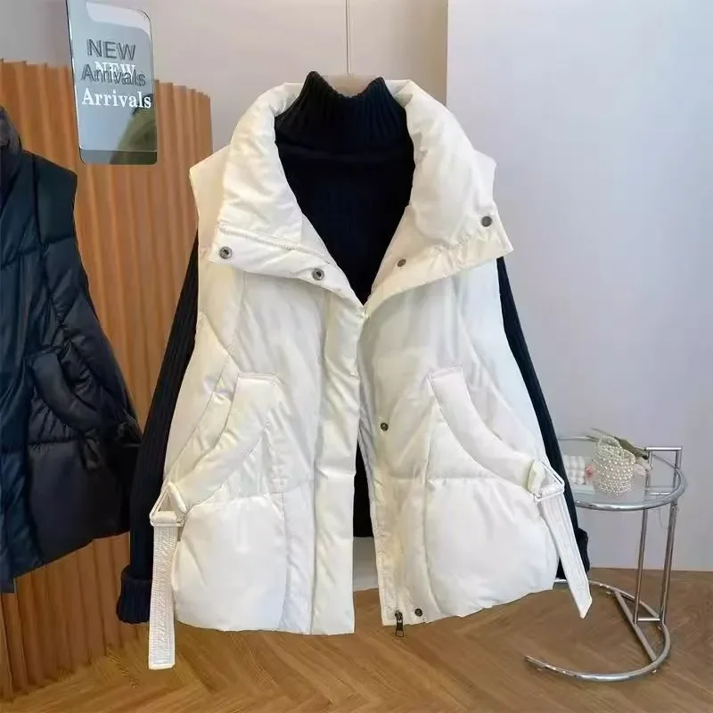 

Пуховик, жилет для женской верхней одежды, зарубежный стиль, осенне-зимний жилет без рукавов, куртка