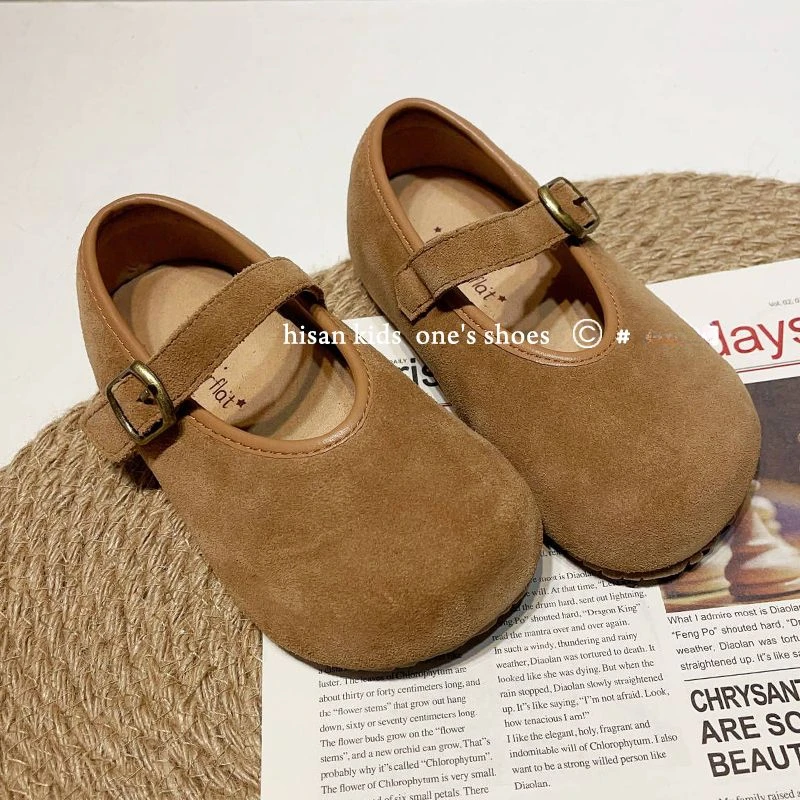 Childrens Shoes 2024 Spring and Autumn Season New Round Head Fashion Solid Color Popular Single Shoe Trend