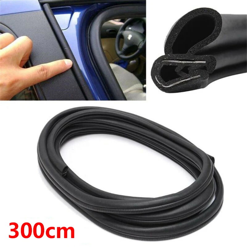 

300cm Car Door Edge Protector Guard Hardwearing Car Ship Dustproof Rubber Seal Strip Push-in Installation Car Seal Strip