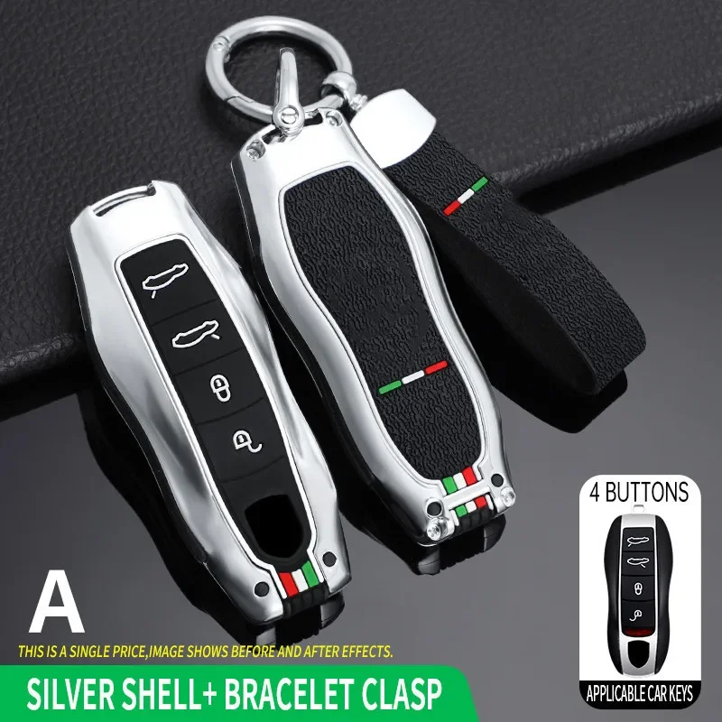 Zinc Alloy Car Key Case Cover For Porsche Cayenne 92A Panamera for Macan 911 991 Boxster 981 918 Remote Protect Shell Accessorie