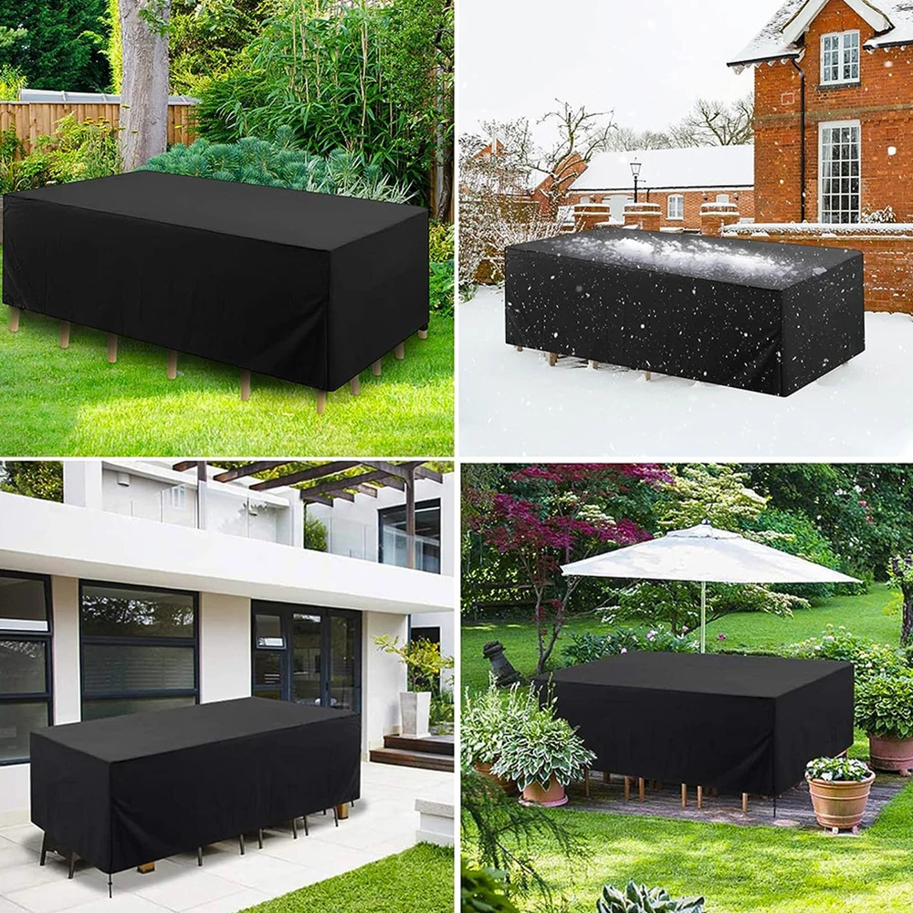 Multi-size Large Rectangular Table Cover Durable Garden Furniture Protective Cover UV Protection Suitable for Outdoor Use