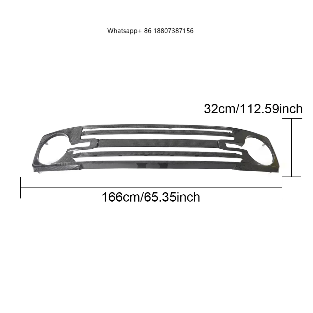 

JC for Bronco Carbon Fiber Front Bumper Grill Grille forFord Bronco 2021-2022