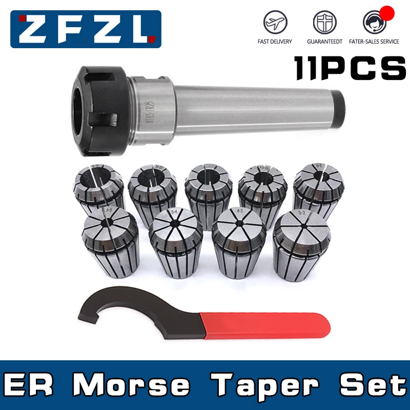 1PC MT2 MT3 MT4 ER25 Morse Taper 9PCS ER25 Spring Collet 1PCS ER25 Wrench For 1-16MM Chuck Clamp CNC Milling Lathe tool