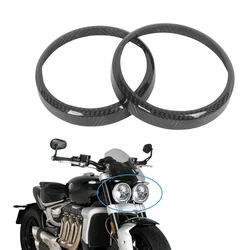 For Triumph Rocket 3 2020 2021 2022 Carbon Fiber Front Headlight Covers Motorcycle Headlamp Case
