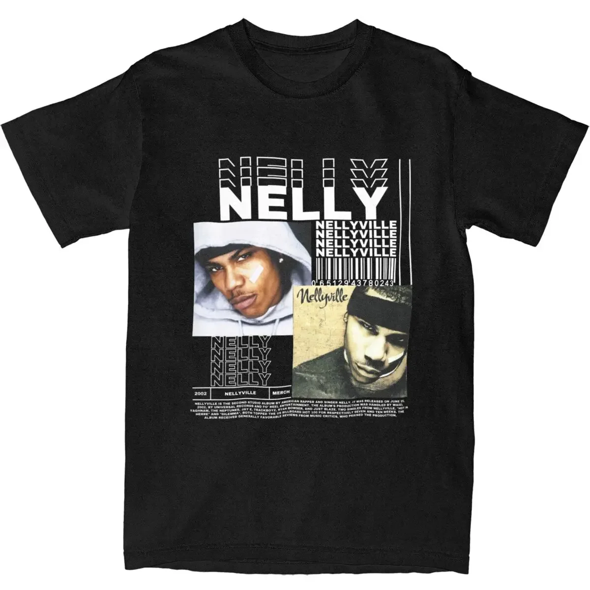 fashion heavyweight Summer Nelly Hip Hop Bootleg T Shirts Outfit Men Pure Cotton Funny HipHop Tee Shirt Short Sleeve Clothes