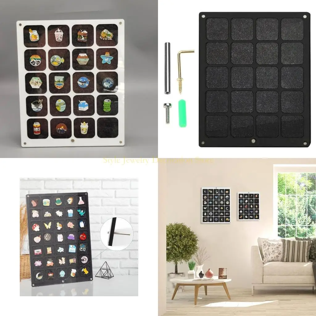 D46E مجموعات دبوس بروش دبوس الأكريليك منظمين للميداليات عملة دبوس المجوهرات