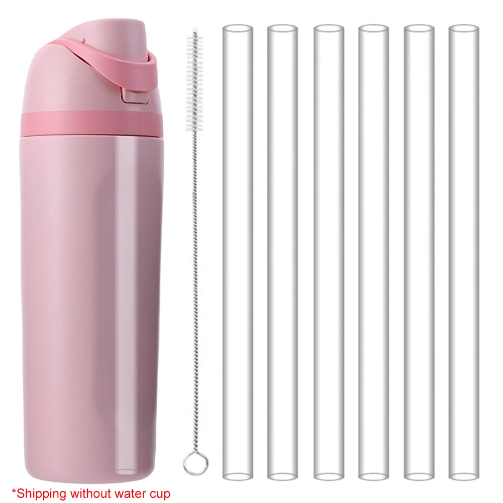 6Pcs Replacement Straw with Straw Cleaner Reusable Straws Drinking Straws for Owala FreeSip 24/32oz Cup Accessories