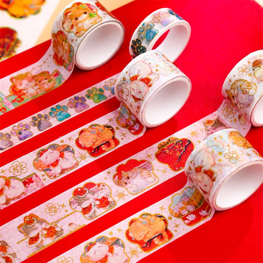 10x10mm Washi Tapes Gold Foil Washitape Vintage Decorative Stickers Material Escolar Masking Scrapbooking Paper Van Gogh Kawai