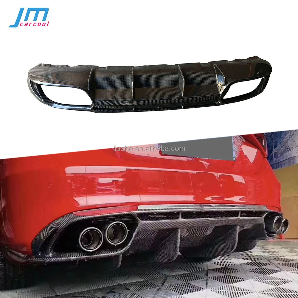 

Carbon Fiber Material Rear Lip Diffuser Bumper Cover for Alfa Romeo Giulia Standard 2017-2020 FRP Bumper Guard Body Kits